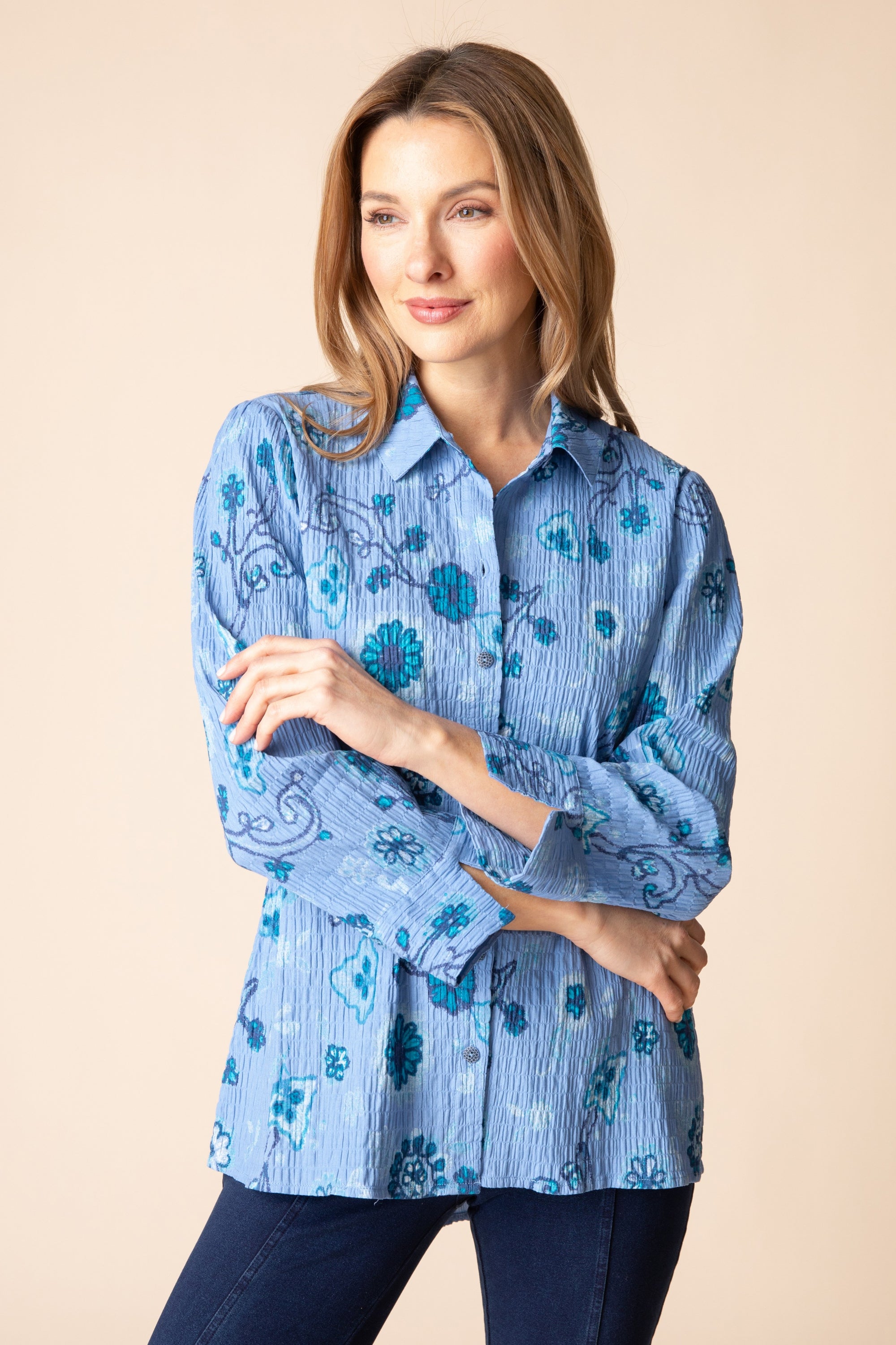 L/S SHIRT | SHAPED CRINKLE