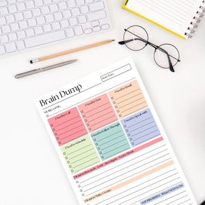 50-PAGE DAILY ADHD PLANNER NOTEPAD | BRAIN DUMP: PINK-Books & Stationery-ELEVENTH AND TAYLOR-Coriander