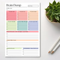 50-PAGE DAILY ADHD PLANNER NOTEPAD | BRAIN DUMP: PINK-Books & Stationery-ELEVENTH AND TAYLOR-Coriander