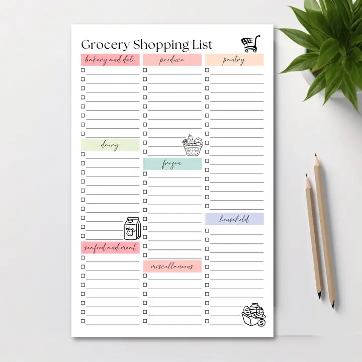 50-PAGE NOTEPAD | GROCERY SHOPPING LIST