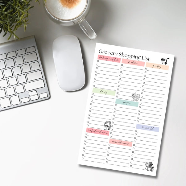 50-PAGE NOTEPAD | GROCERY SHOPPING LIST