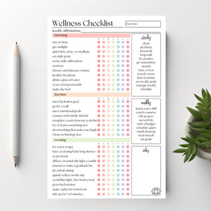 50 PAGE NOTEPAD | WELLNESS CHECKLIST-Books & Stationery-ELEVENTH AND TAYLOR-Coriander