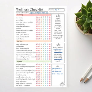 50 PAGE NOTEPAD | WELLNESS CHECKLIST-Books & Stationery-ELEVENTH AND TAYLOR-Coriander