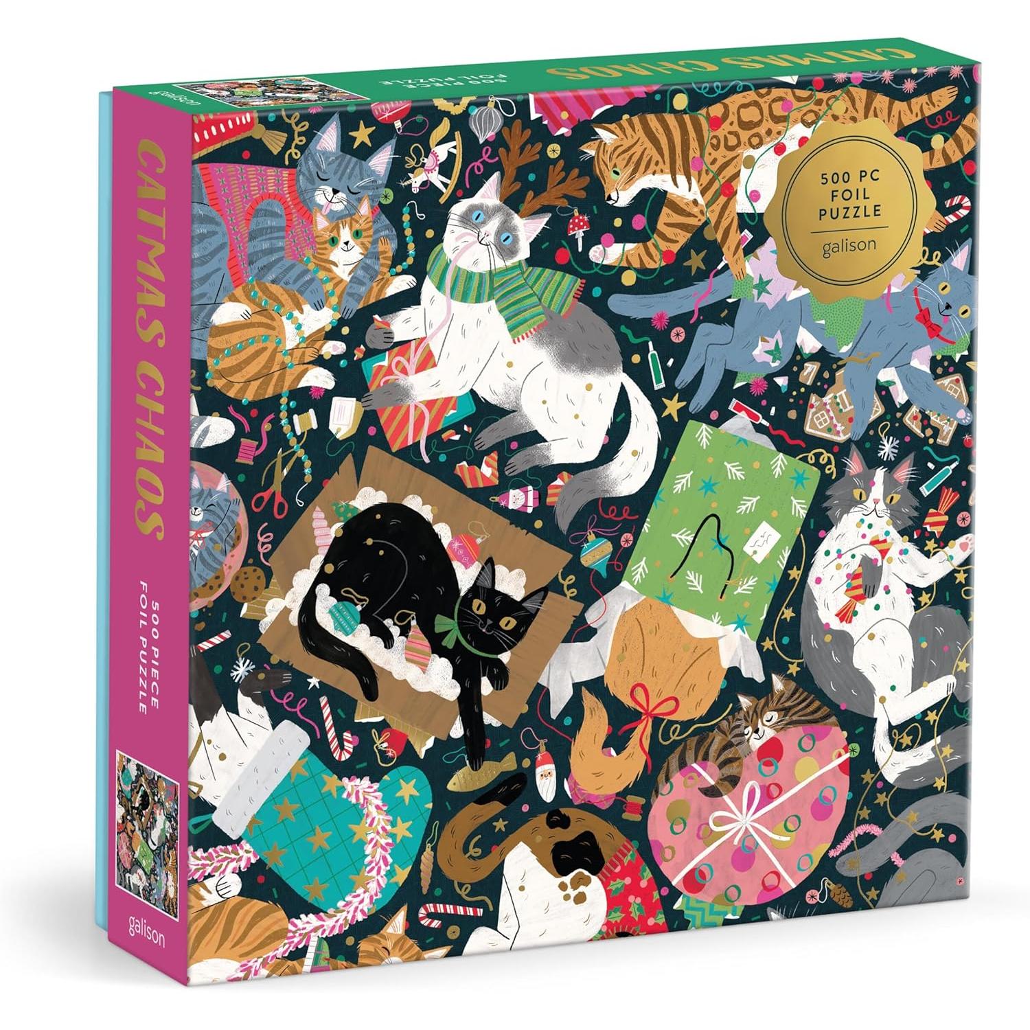 500 PIECE PUZZLE | CATMAS CHAOS-Puzzles-RAINCOAST-Coriander