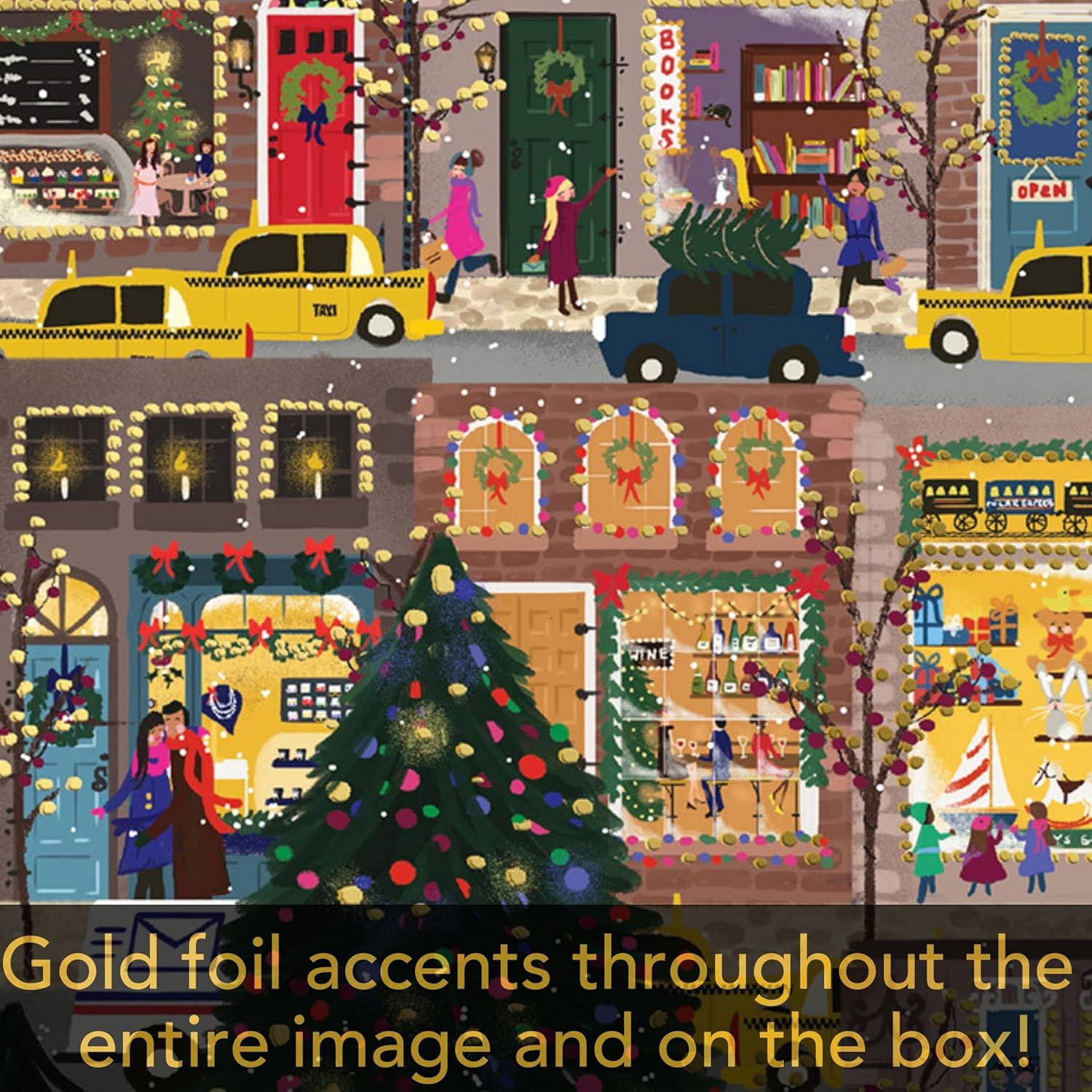 500 PIECE PUZZLE | WINTERY LIGHTS FOIL-Puzzles-RAINCOAST-Coriander