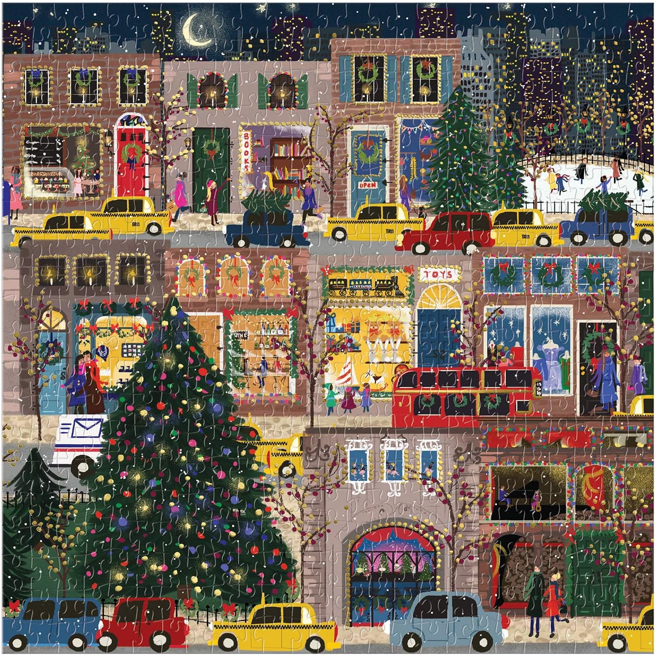 500 PIECE PUZZLE | WINTERY LIGHTS FOIL-Puzzles-RAINCOAST-Coriander