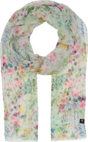 DAINTY FLOWERS SCARF-Scarves & Wraps-V. FRAAS-PURE WHITE-Coriander