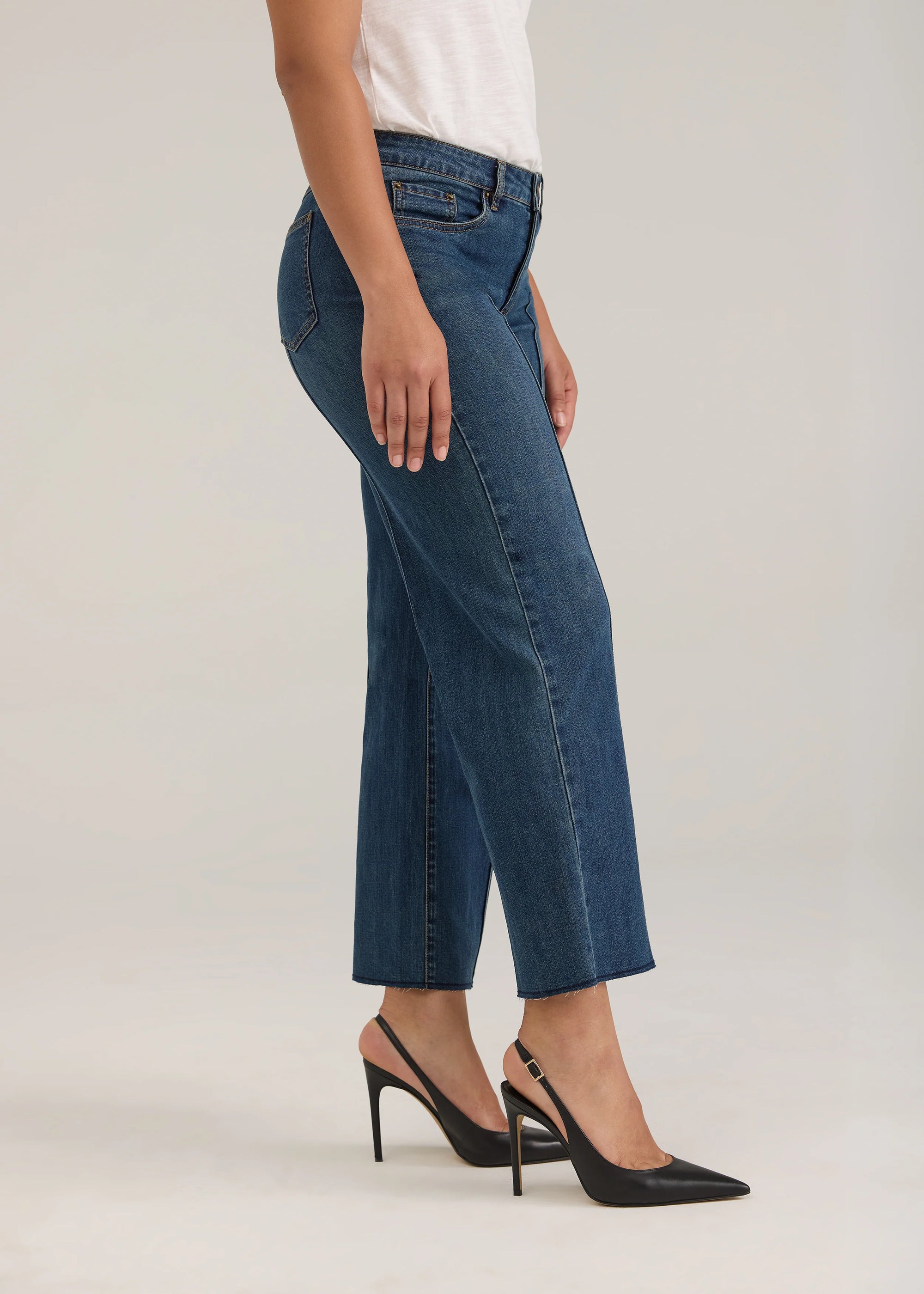 WOMEN'S DENIM | OLIVIA WIDE ANKLE: DARK WASH-Denim-FRENCH DRESSING JEANS-Coriander