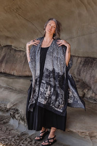 GODDESS DUSTER KIMONO | STARGAZER with CELESTIAL PRINT-Jackets & Sweaters-MARKET OF STARS-Coriander