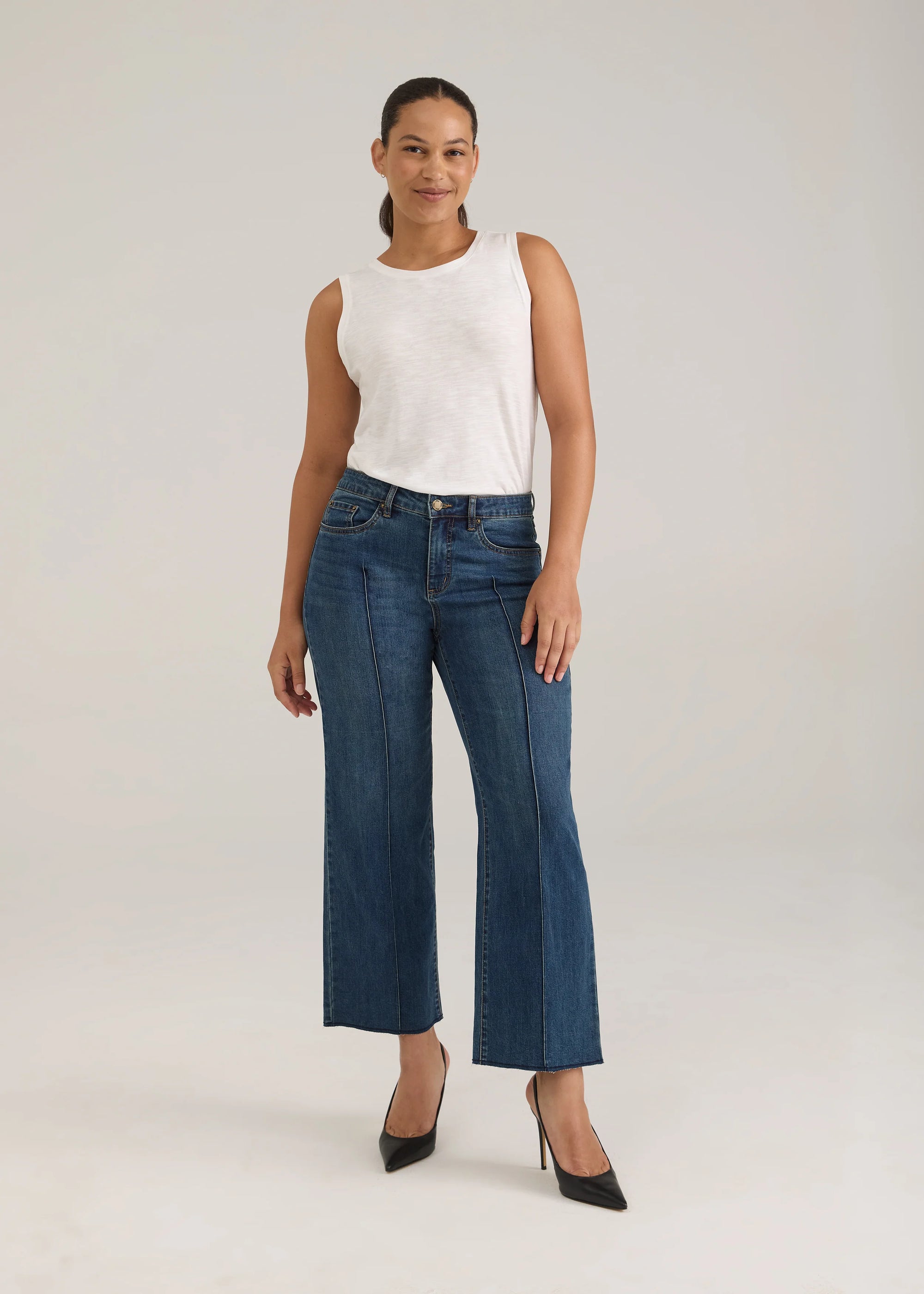 WOMEN'S DENIM | OLIVIA WIDE ANKLE: DARK WASH-Denim-FRENCH DRESSING JEANS-2-DARK WASH-Coriander