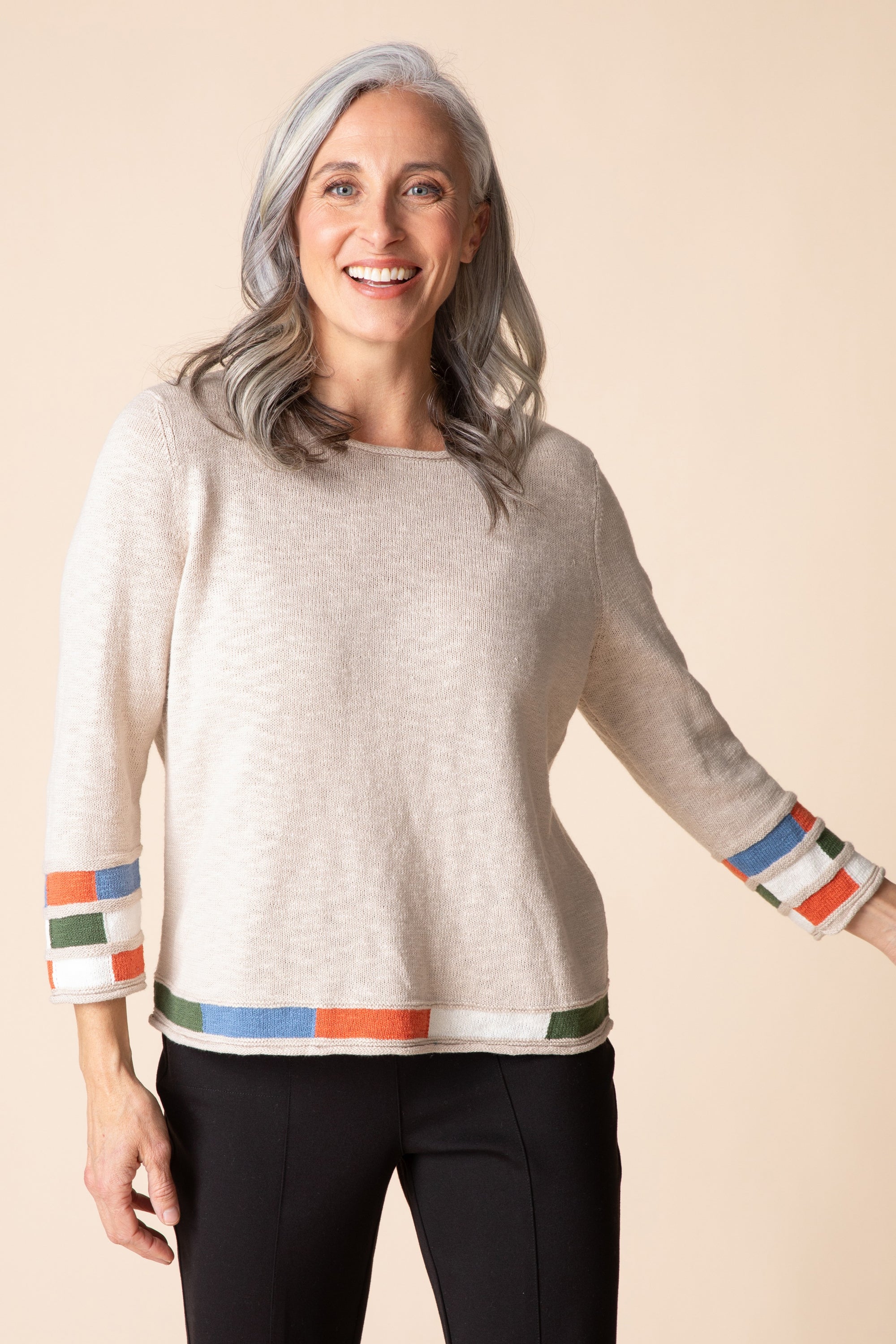 PULLOVER SWEATER | MOSAIC PULLOVER-Jackets & Sweaters-HABITAT-XSMALL-DOVE-Coriander