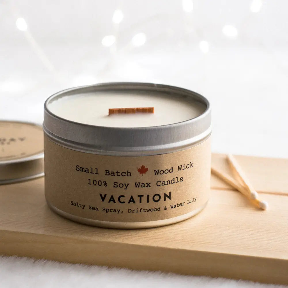 8OZ TIN CANDLE | VACATION CABIN-Home-WEEKDAY CANDLES-Coriander