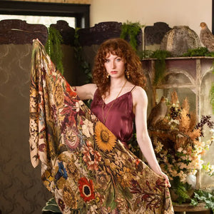 BOHEMIAN SCARF | GOLDEN HOUR FLORAL-Scarves & Wraps-MARKET OF STARS-Coriander