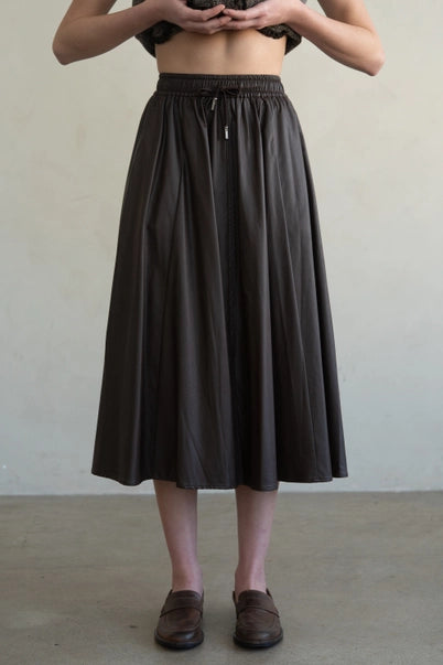 A-LINE SKIRT | DRAWSTRING-Bottoms-ELLE GREY-Coriander