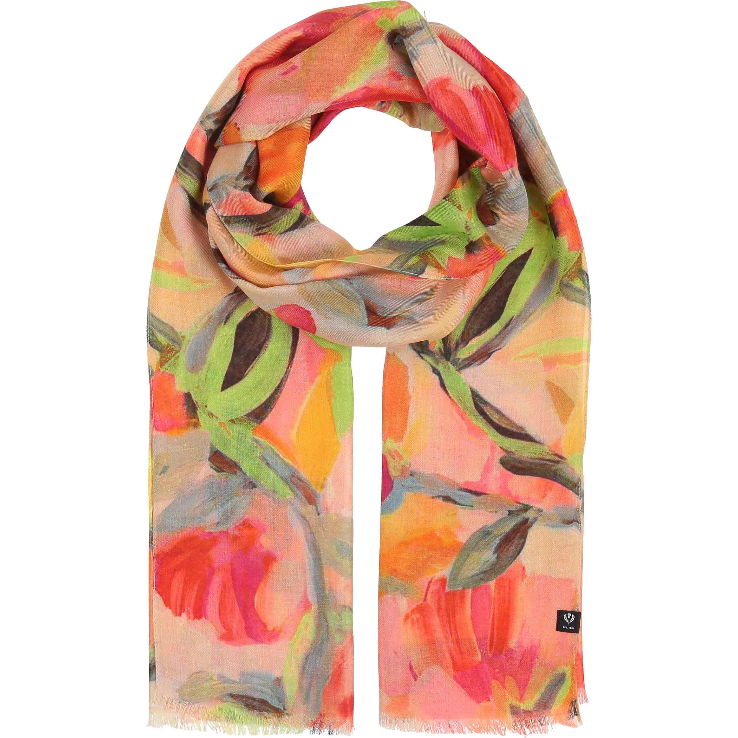 ABSTRACT FLORAL SCARF-Scarves & Wraps-V. FRAAS-Coriander