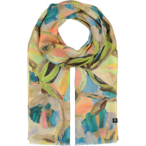 ABSTRACT FLORAL SCARF-Scarves & Wraps-V. FRAAS-Coriander