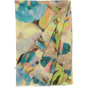 ABSTRACT FLORAL SCARF-Scarves & Wraps-V. FRAAS-AQUAMARINE-Coriander