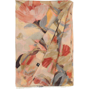 ABSTRACT FLORAL SCARF-Scarves & Wraps-V. FRAAS-POWDER ROSE-Coriander