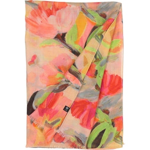 ABSTRACT FLORAL SCARF-Scarves & Wraps-V. FRAAS-STRAWBERRY-Coriander