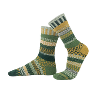 ADULT CREW MISMATCHED SOCKS | FIDDLEHEAD-Socks & Footwear-SOLMATE-SMALL-FIDDLEHEAD-Coriander