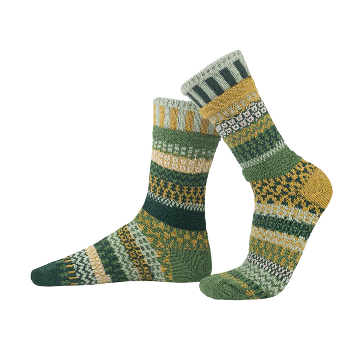 ADULT CREW MISMATCHED SOCKS | FIDDLEHEAD-Socks & Footwear-SOLMATE-SMALL-FIDDLEHEAD-Coriander