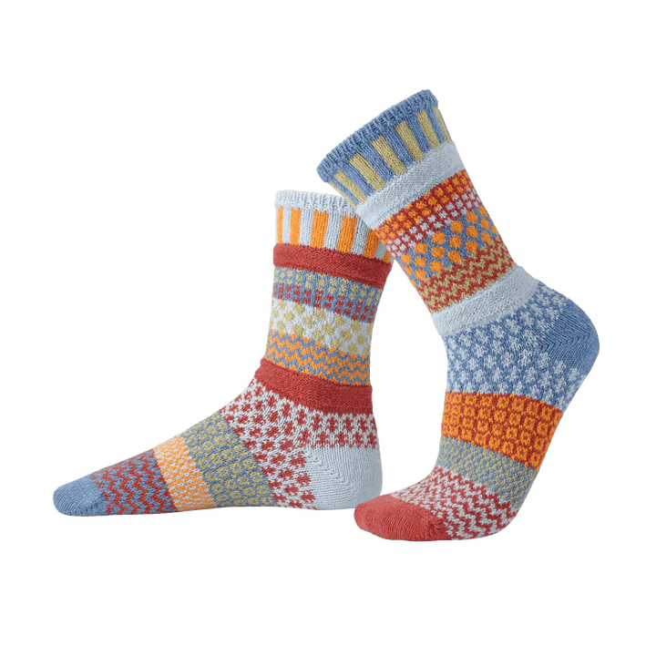 ADULT CREW MISMATCHED SOCKS | FIG-Socks & Footwear-SOLMATE-SMALL-FIG-Coriander