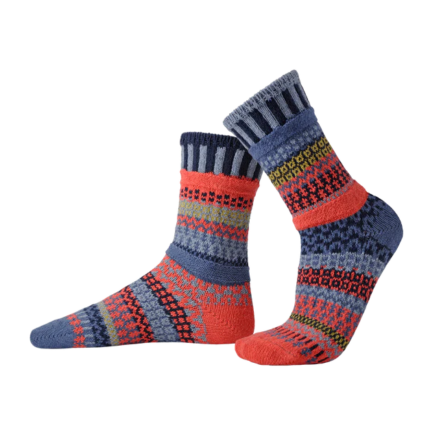 ADULT CREW MISMATCHED SOCKS | MASALA-Socks & Footwear-SOLMATE-SMALL-MASALA-Coriander