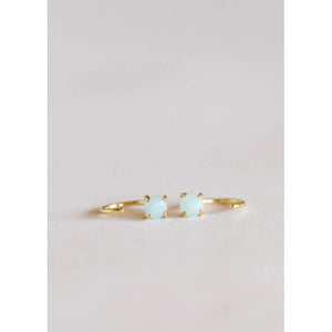 AMAZONITE HUGGIES EARRINGS-Jewellery-JAX KELLY-Coriander