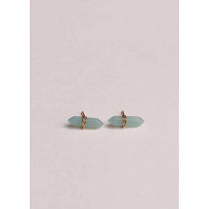 AMAZONITE WIRE WRAP STUDS-Jewellery-JAX KELLY-Coriander