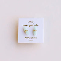 AMAZONITE WIRE WRAP STUDS-Jewellery-JAX KELLY-Coriander