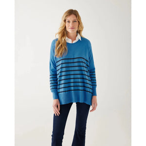 AMOUR SWEATER-Sweater Pullover-MERSEA-ONE-AZURE BLU-NVY STRIPE-Coriander