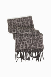 ANIMAL PRINT TASSEL SCARF-Scarves & Wraps-LOOK BY M-MOCHA-Coriander