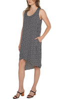 ASYMMETRICAL WRAP DRESS-Dresses-LIVERPOOL-XSMALL-BLACK AND WHITE-Coriander