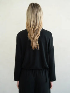 LOUNGE TOP | ULTIMATE SOFT: BLACK-Tops-ELLE GREY-Coriander
