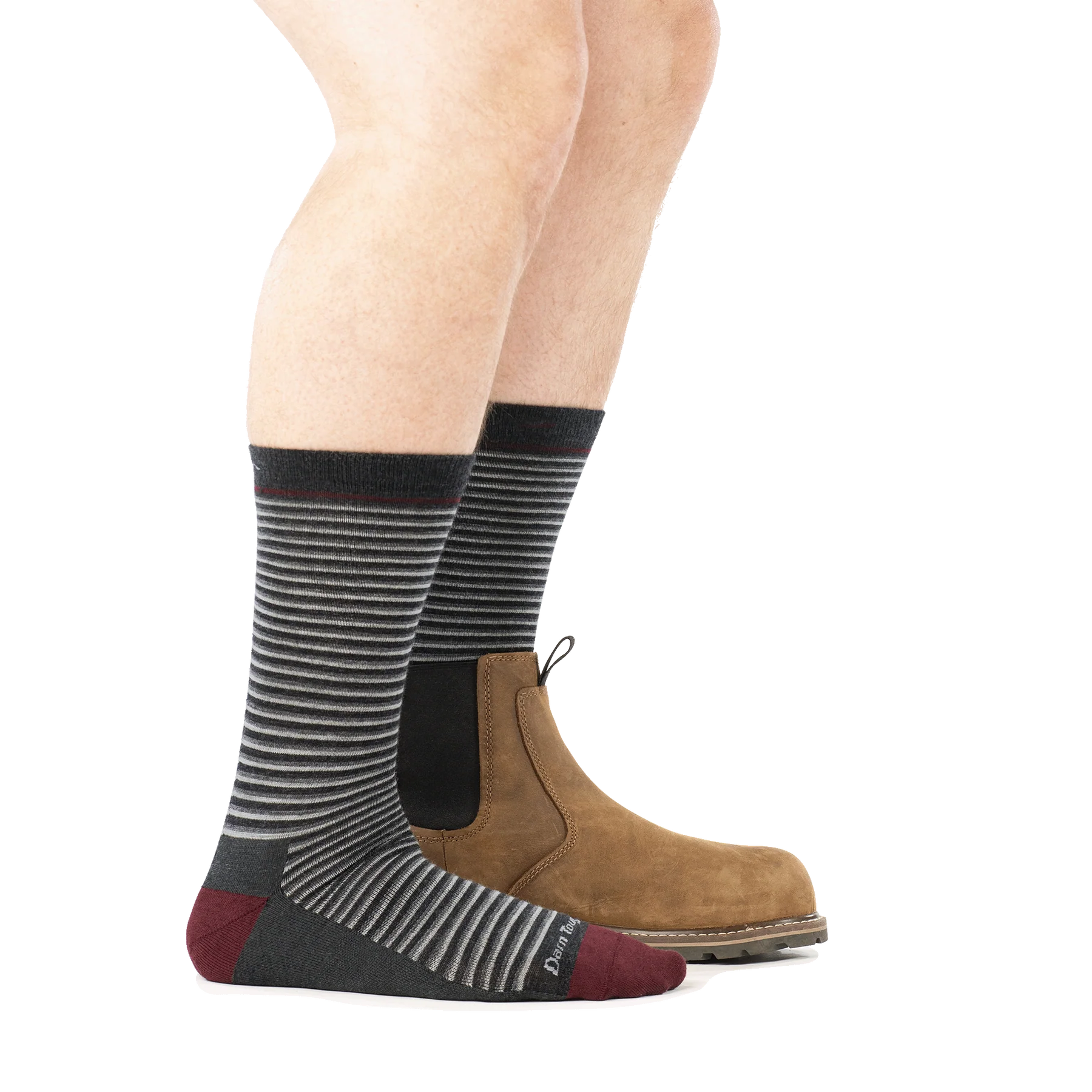 AUG 6134 MEN'S MICROSTRIPE CREW LIGHTWEIGHT-Uncategorised-DARN TOUGH-Coriander