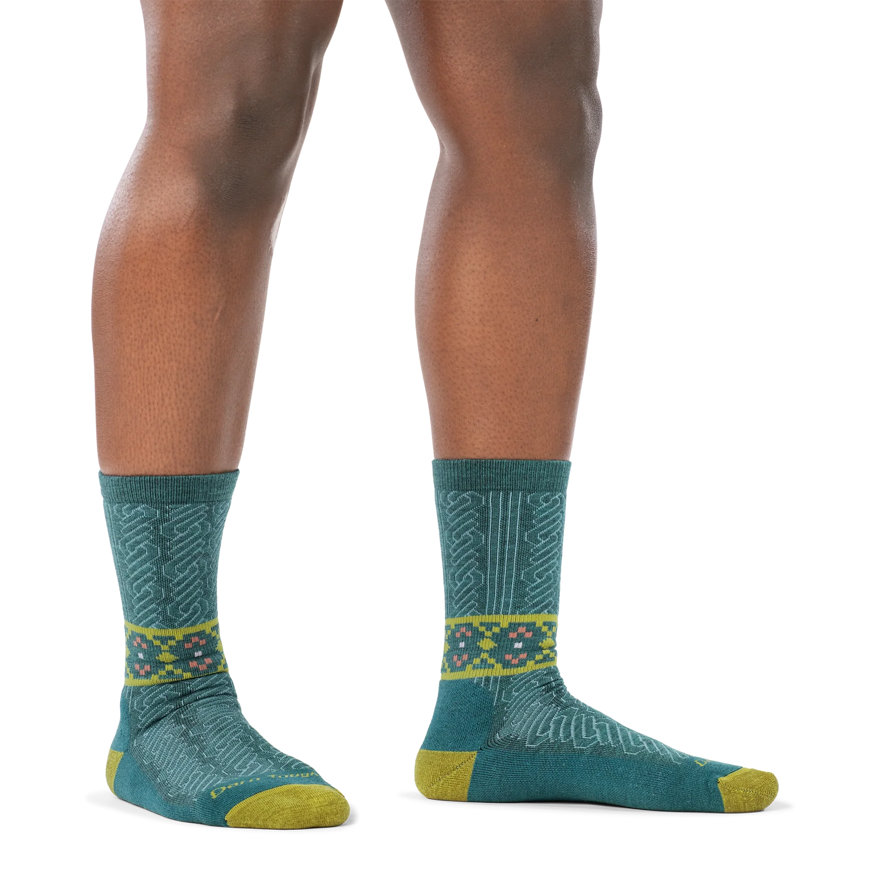 AUG 6141 NORDIC TWIST CREW LIGHTWEIGHT WITH CUSHION-Uncategorised-DARN TOUGH-Coriander