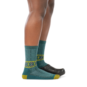 AUG 6141 NORDIC TWIST CREW LIGHTWEIGHT WITH CUSHION-Uncategorised-DARN TOUGH-Coriander