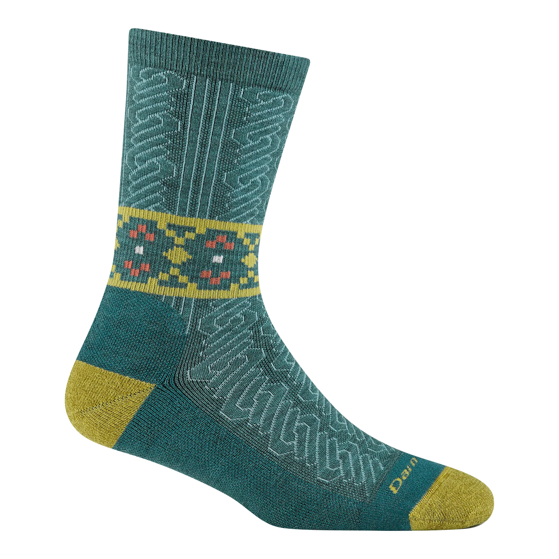 AUG 6141 NORDIC TWIST CREW LIGHTWEIGHT WITH CUSHION-Uncategorised-DARN TOUGH-Coriander
