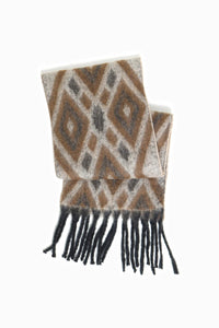 AZTEC GRUNGE SCARF-Scarves & Wraps-LOOK BY M-TAUPE-Coriander