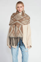 AZTEC GRUNGE SCARF-Scarves & Wraps-LOOK BY M-TAUPE-Coriander