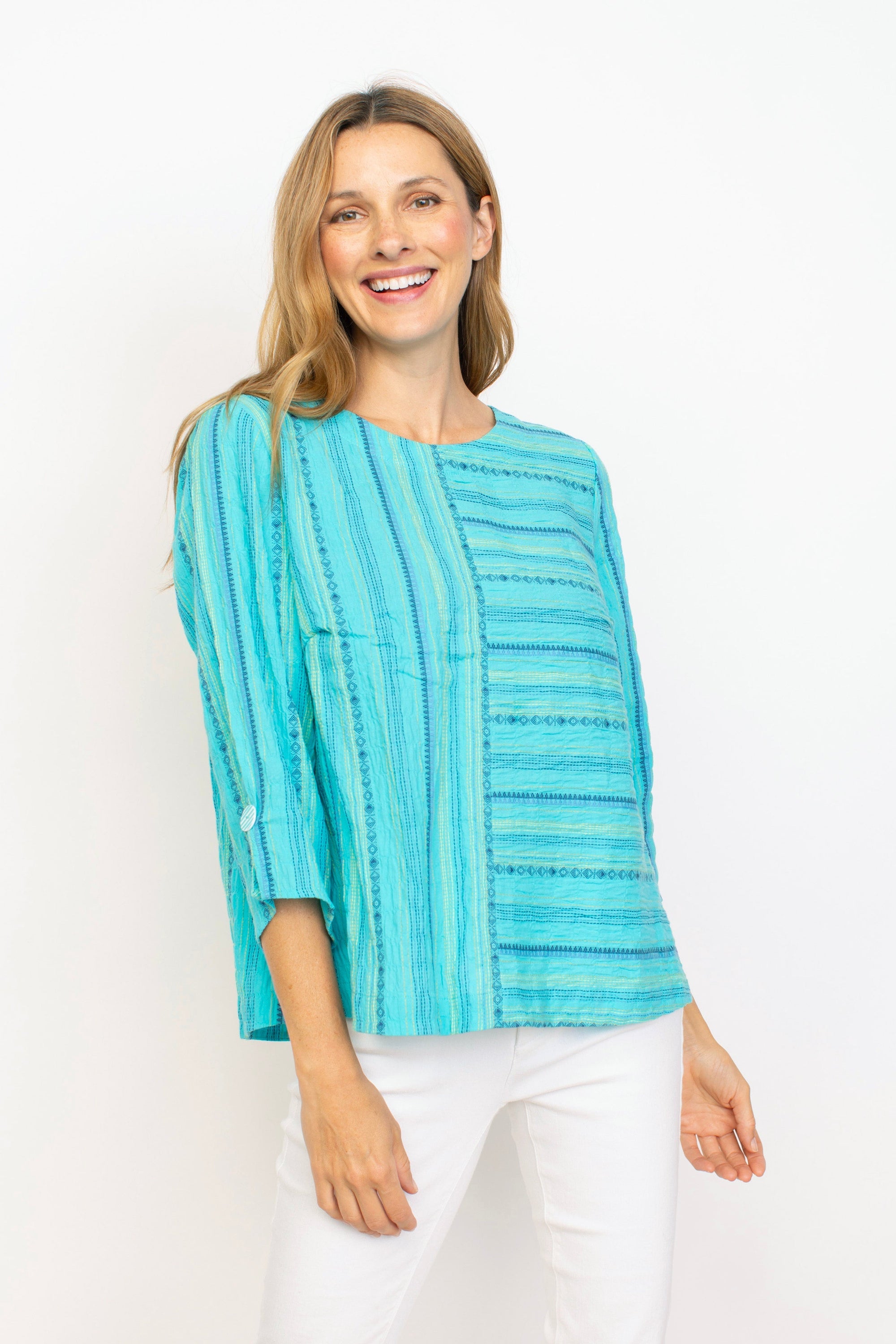 BACK BUTTON PULLOVER-Tops-HABITAT-SMALL-SEAGLASS-Coriander