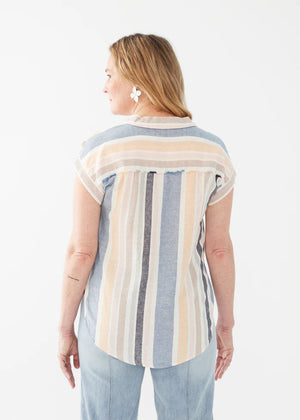 BAHA STRIPE BLOUSE-Tops-FRENCH DRESSING JEANS-Coriander