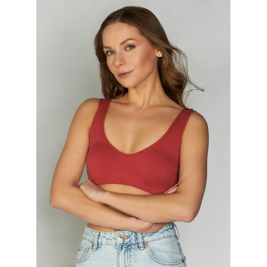 BAMBOO BRALETTE-Basic-CEST MOI-SMALL-MEDIUM-BRICK-Coriander