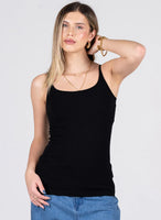 BAMBOO CAMI | LOW CUT-Basics-CEST MOI-ONE-Black-Coriander