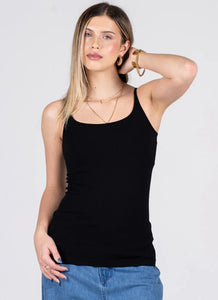 BAMBOO CAMI | LOW CUT-Basics-CEST MOI-ONE-Black-Coriander