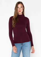 BAMBOO MOCK NECK TOP-Tops-CEST MOI-ONE-Bordeaux-Coriander