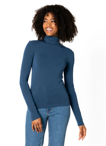 BAMBOO SHORT TURTLENECK TOP-Basics-CEST MOI-ONE-DENIM BLUE-Coriander