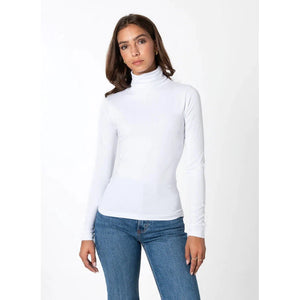 BAMBOO SHORT TURTLENECK TOP-Basics-CEST MOI-ONE-White-Coriander