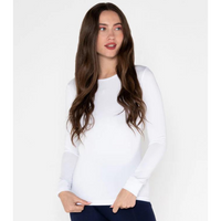BAMBOO TOP | LONG-SLEEVED CREW NECK-Basics-CEST MOI-ONE-White-Coriander