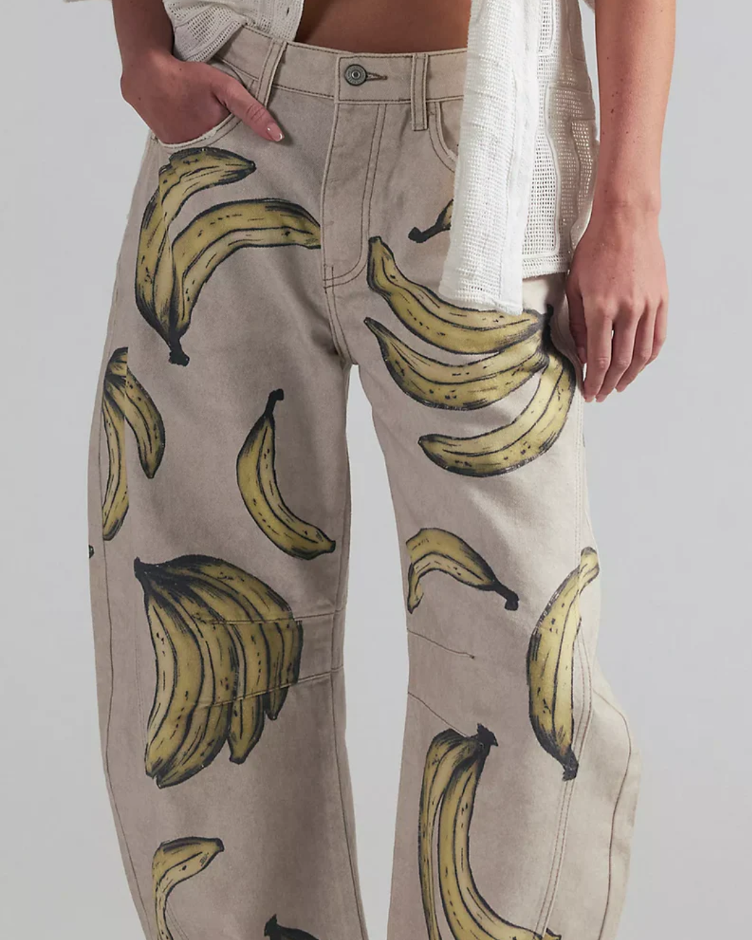 BARREL JEANS | GOOD LUCK PRINTED: GO BANANAS-Denim-FREE PEOPLE-26-GO BANANAS-Coriander